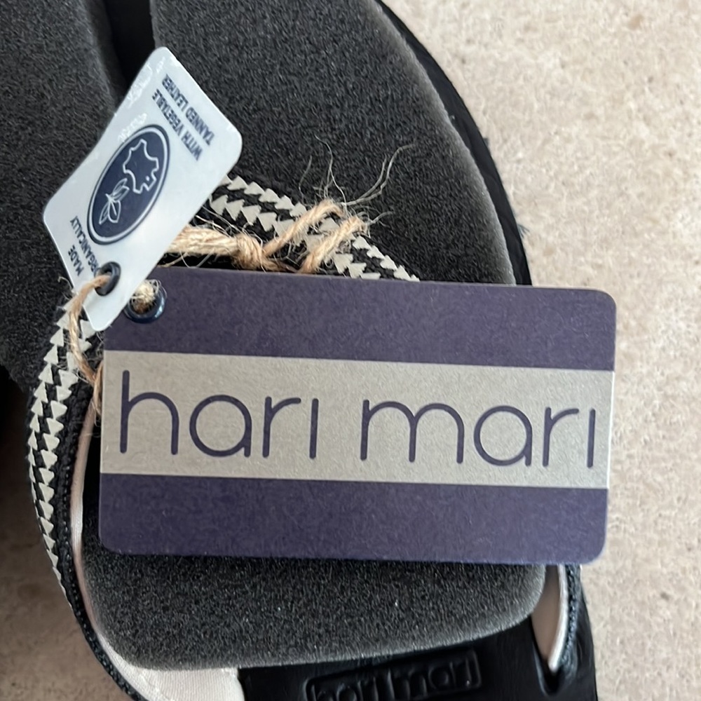 Hari Mari Sandals Flip Flops Women’s Field Puebla Black White Size 9 - Picture 6 of 8
